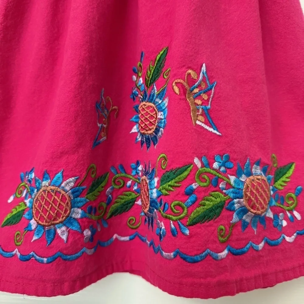 Vibrant Pink Floral Kids Dress